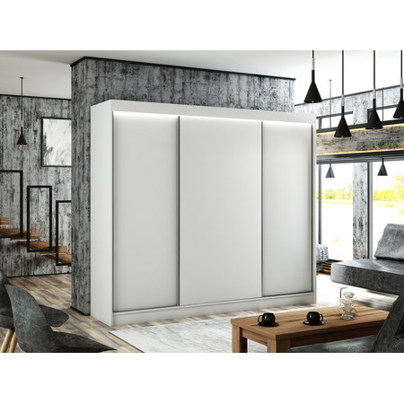 Bergo Gardróbszekrény (250 cm) Fehér/matt Furniture
