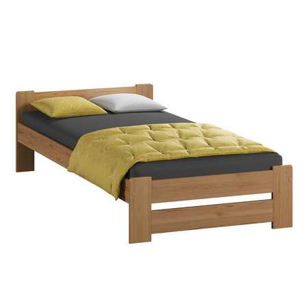 Emelt masszív ágy ágyráccsal 90x200 cm Égerfa Home Line