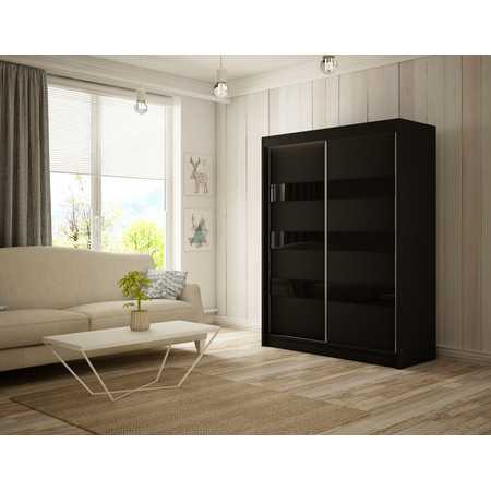 Solit Gardróbszekrény (250 cm) Fekete / matt Furniture