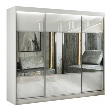 Rico Gardróbszekrény (250 cm) Fehér Fekete / matt Furniture