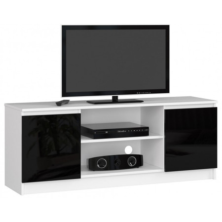RTV K140 TV asztal (fényes fekete/fehér) Akord