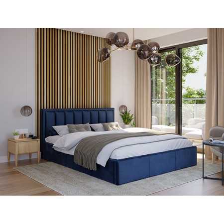 Kárpitozott ágy MOON mérete 180x200 cm Sötét kék TT-FURNITURE