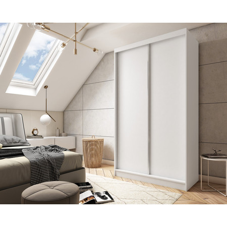 Gardróbszekrény tükör nélkül (200 cm) Fehér Furniture