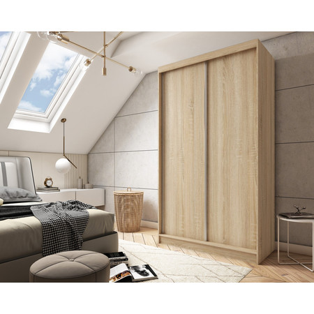 Gardróbszekrény tükör nélkül (120 cm) Sonoma tölgy Furniture