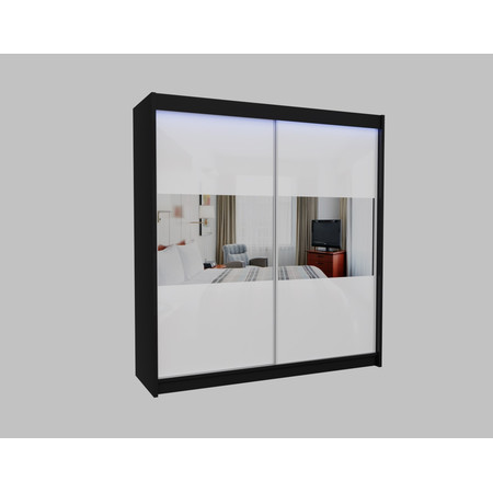 Rosana Gardróbszekrény (200 cm) Fekete / Fehér Furniture