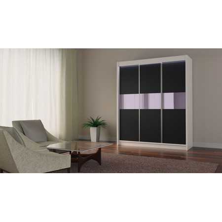 Tanna Gardróbszekrény (180 cm) Fehér / Fekete / Lila Furniture