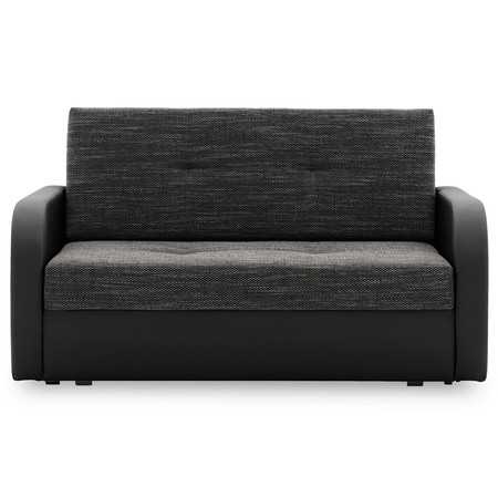 Szétnyitható kanapé FASO I 120 Fekete eko-bőr + Sötétszürke SG-nábytek