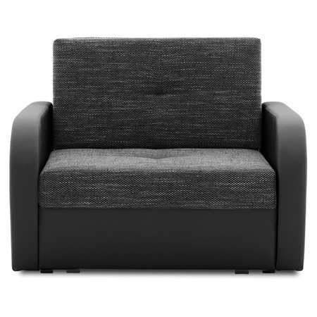 Szétnyitható fotel FASO I 80. Fekete eko-bőr + Sötétszürke SG-nábytek