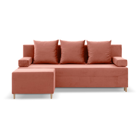 Rozkládací pohovka s podnožkou FIREZE - kronos Růžová SG-nábytek