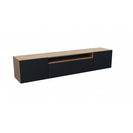 Függesztett TV asztal RTV Leo Dub kézműves-fekete 180 cm Furniture
